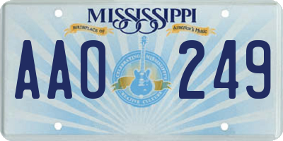 MS license plate AAO249