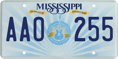 MS license plate AAO255