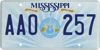 MS license plate AAO257