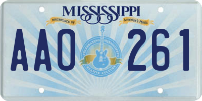 MS license plate AAO261