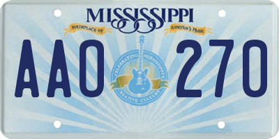 MS license plate AAO270