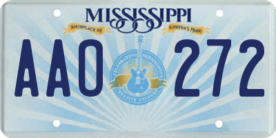 MS license plate AAO272