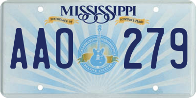 MS license plate AAO279