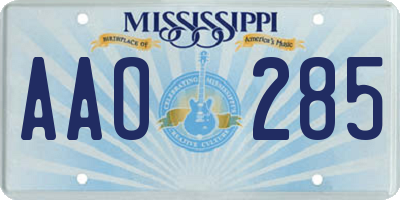 MS license plate AAO285