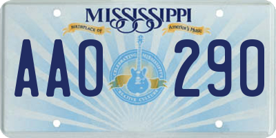 MS license plate AAO290