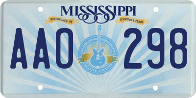 MS license plate AAO298