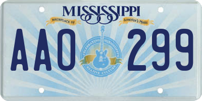 MS license plate AAO299