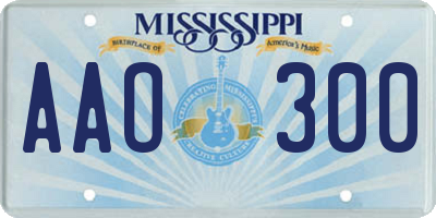 MS license plate AAO300