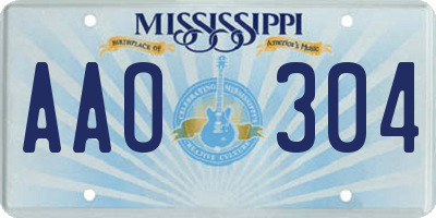 MS license plate AAO304