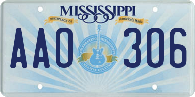 MS license plate AAO306