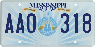 MS license plate AAO318