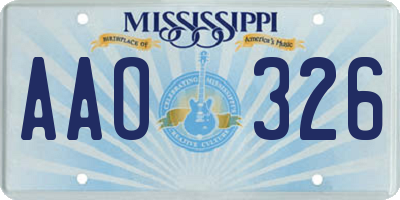 MS license plate AAO326