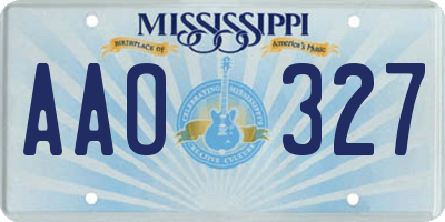 MS license plate AAO327