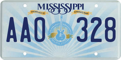 MS license plate AAO328