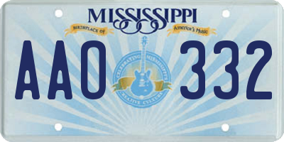 MS license plate AAO332