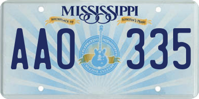 MS license plate AAO335