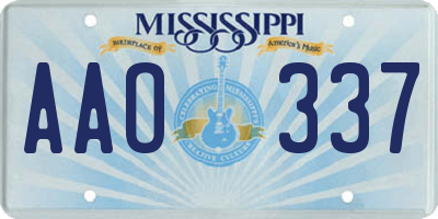 MS license plate AAO337
