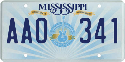 MS license plate AAO341