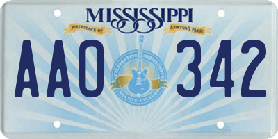 MS license plate AAO342