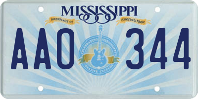 MS license plate AAO344