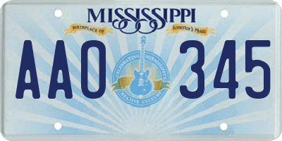 MS license plate AAO345