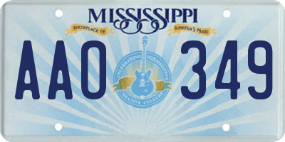 MS license plate AAO349