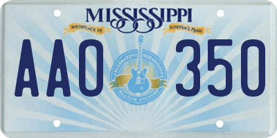 MS license plate AAO350