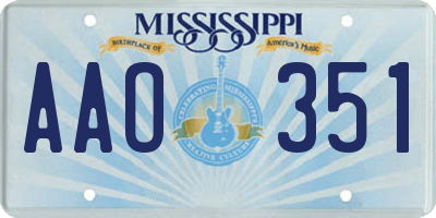 MS license plate AAO351