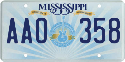 MS license plate AAO358