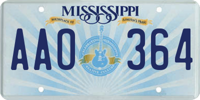 MS license plate AAO364