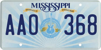 MS license plate AAO368