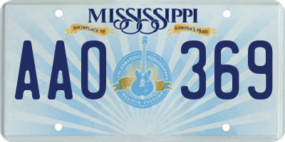 MS license plate AAO369