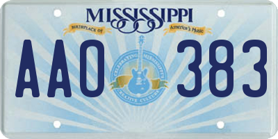 MS license plate AAO383