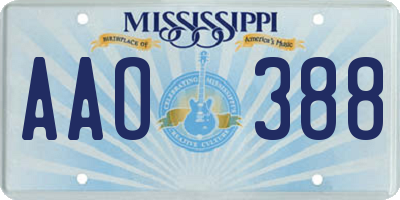 MS license plate AAO388