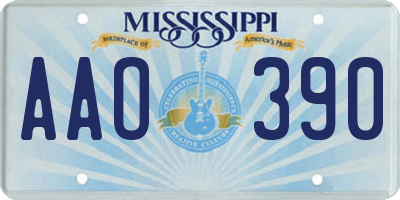 MS license plate AAO390