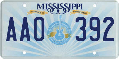 MS license plate AAO392