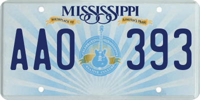 MS license plate AAO393