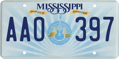 MS license plate AAO397