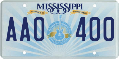 MS license plate AAO400