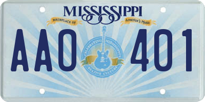 MS license plate AAO401