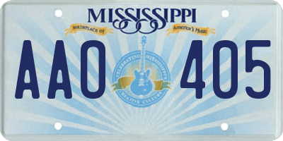 MS license plate AAO405