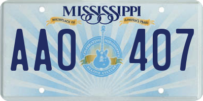 MS license plate AAO407