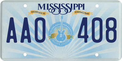 MS license plate AAO408