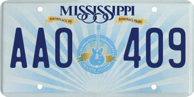 MS license plate AAO409