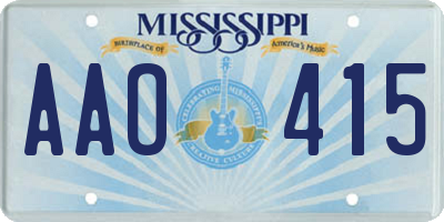 MS license plate AAO415