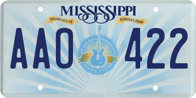 MS license plate AAO422