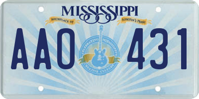 MS license plate AAO431