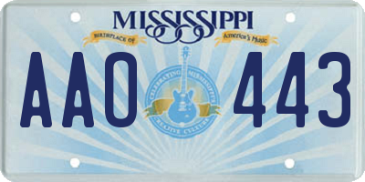 MS license plate AAO443