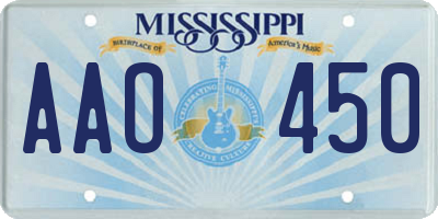 MS license plate AAO450