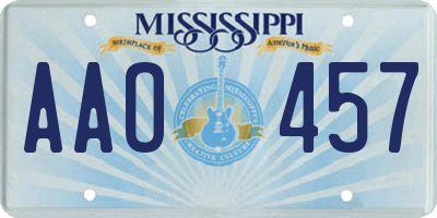 MS license plate AAO457